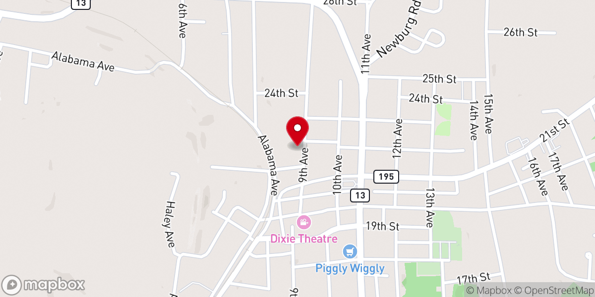 Map showing location of First Methodist Episcopal Church