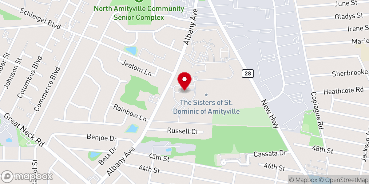 Map showing location of The Sisters of St. Dominic of Amityville