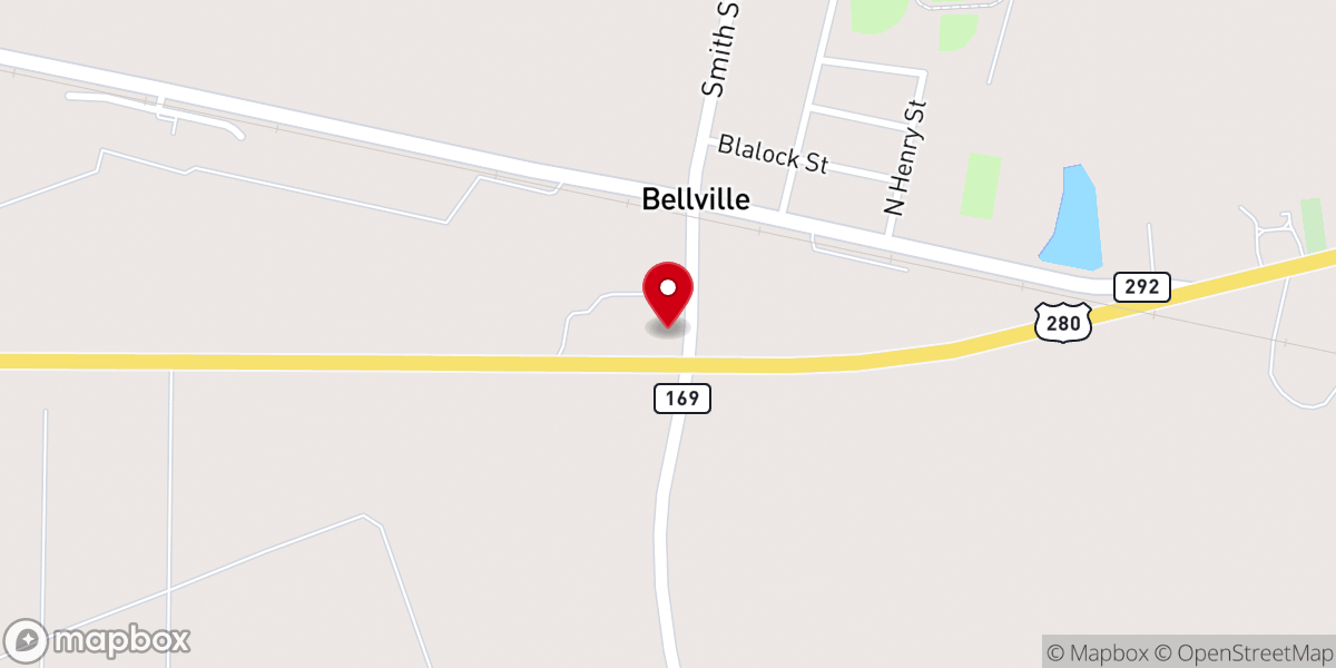 Map showing location of Bellville United Methodist Church