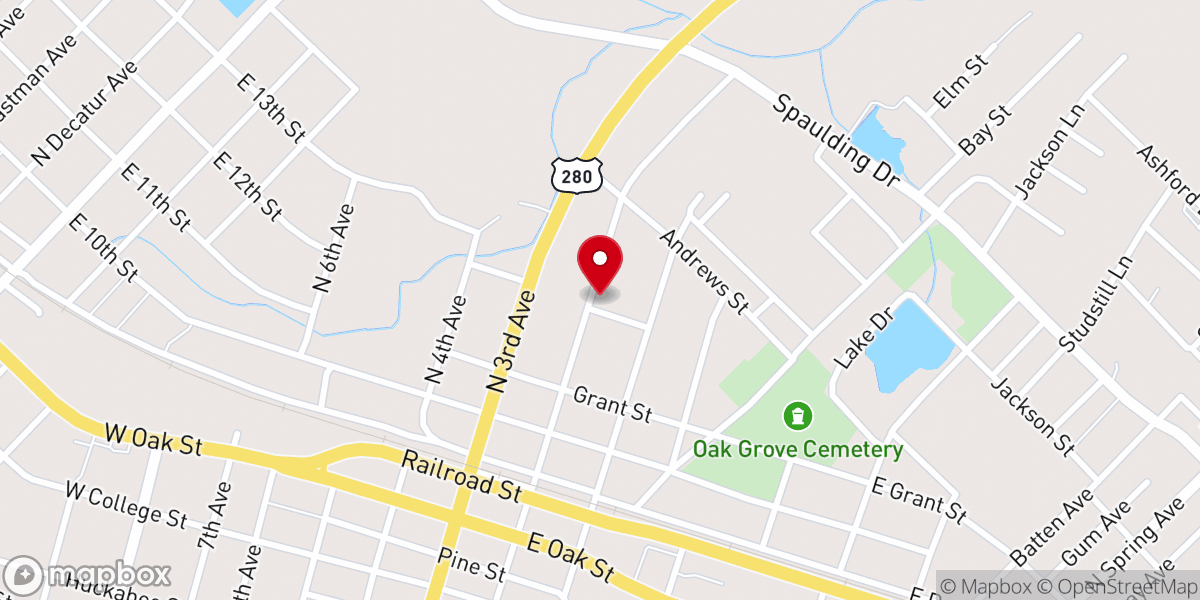 Map showing location of Central Valley Missionary Baptist Church
