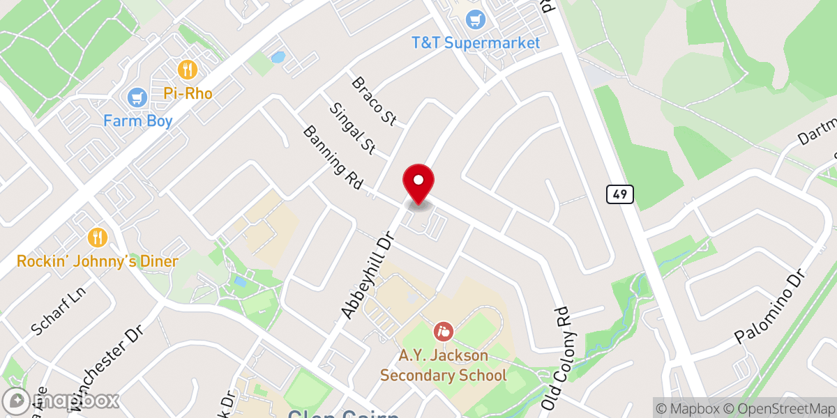 Map showing location of Glen Cairn United Church