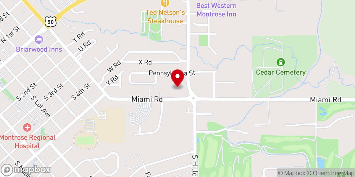 Map showing location of Crossroads Church