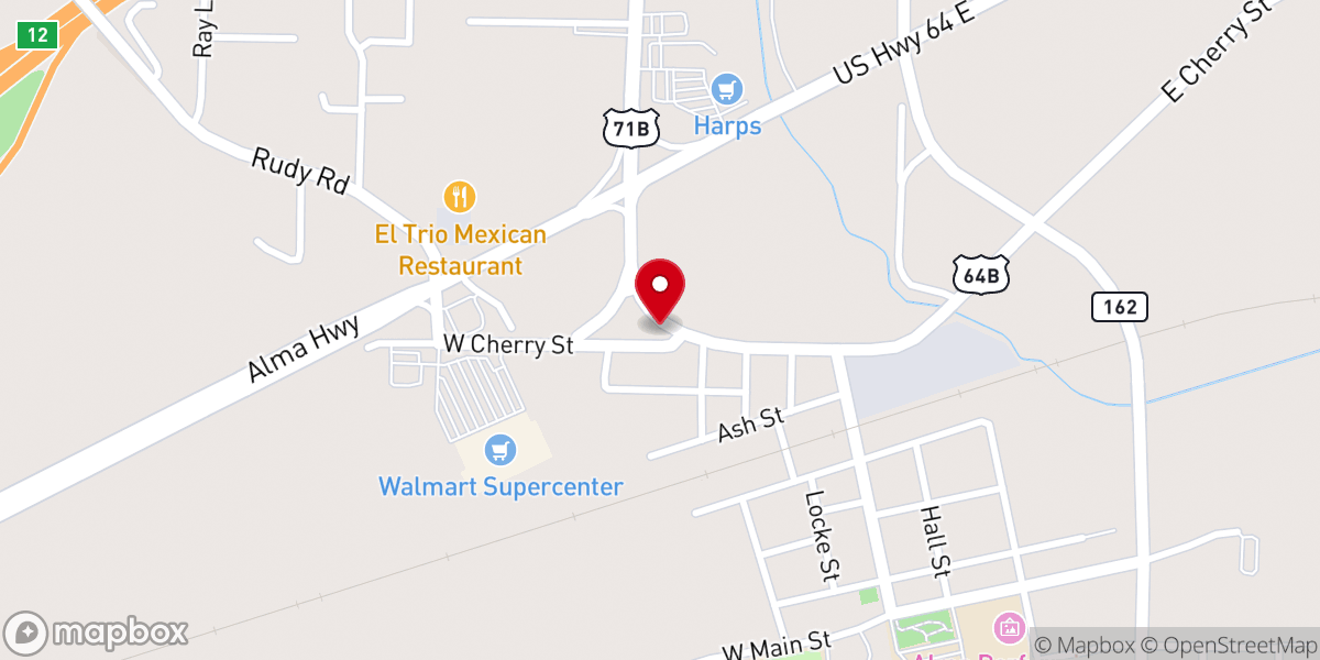 Map showing location of Alma Outreach Center