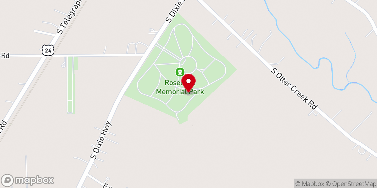 Map showing location of Roselawn’s Chapel of Prayer