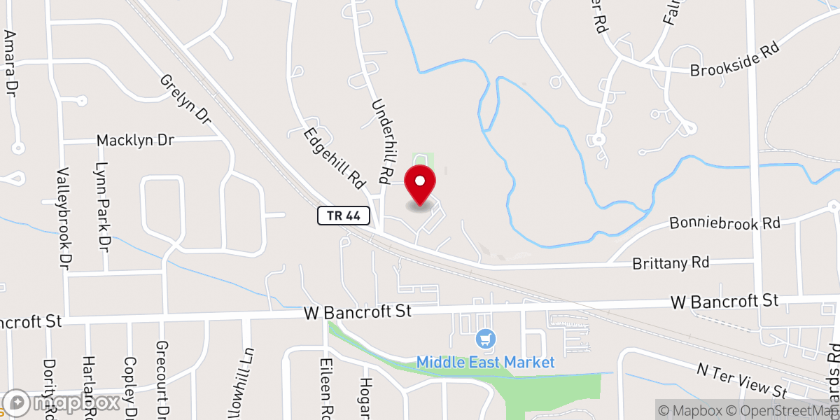 Map showing location of Saint Michaels in the Hills Episcopal Church