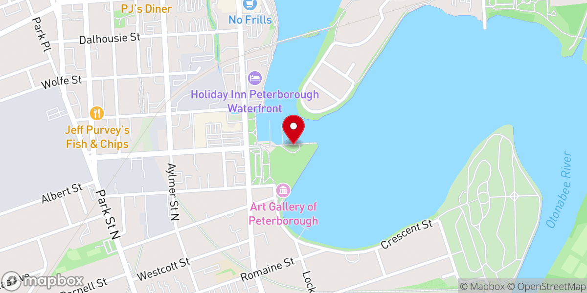 Map showing location of Peterborough Marina
