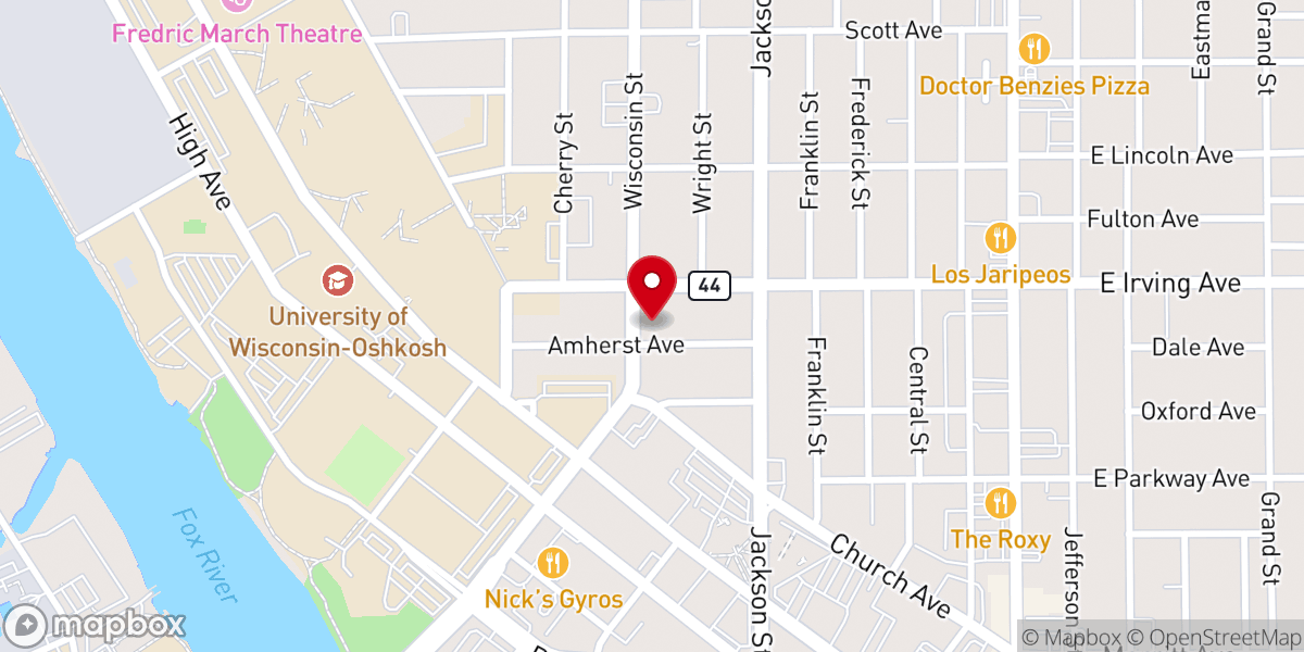 Map showing location of Oshkosh Lutheran Chapel