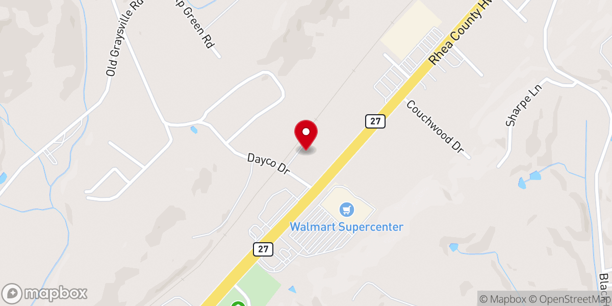 Map showing location of Calvary Baptist Church