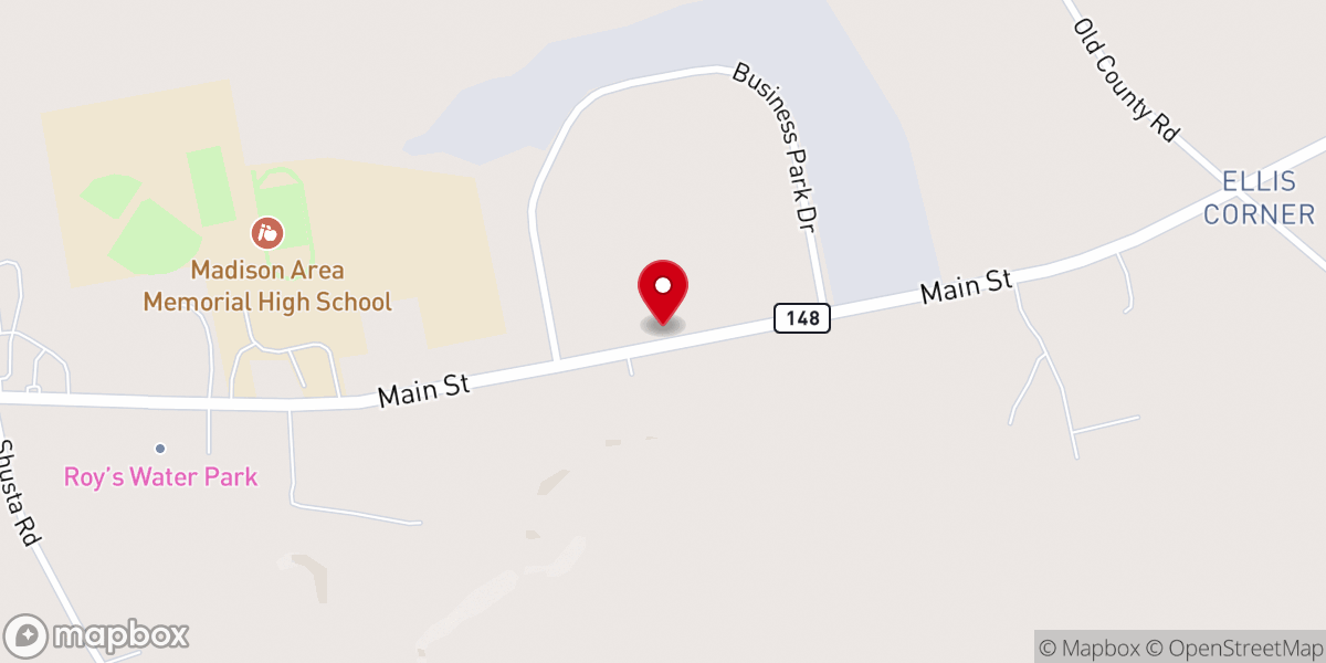 Map showing location of Madison Gospel Hall