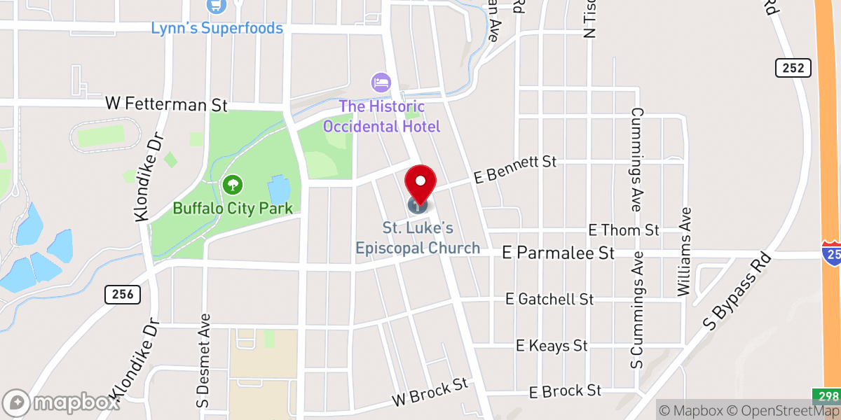 Map showing location of St. Luke's Episcopal Church