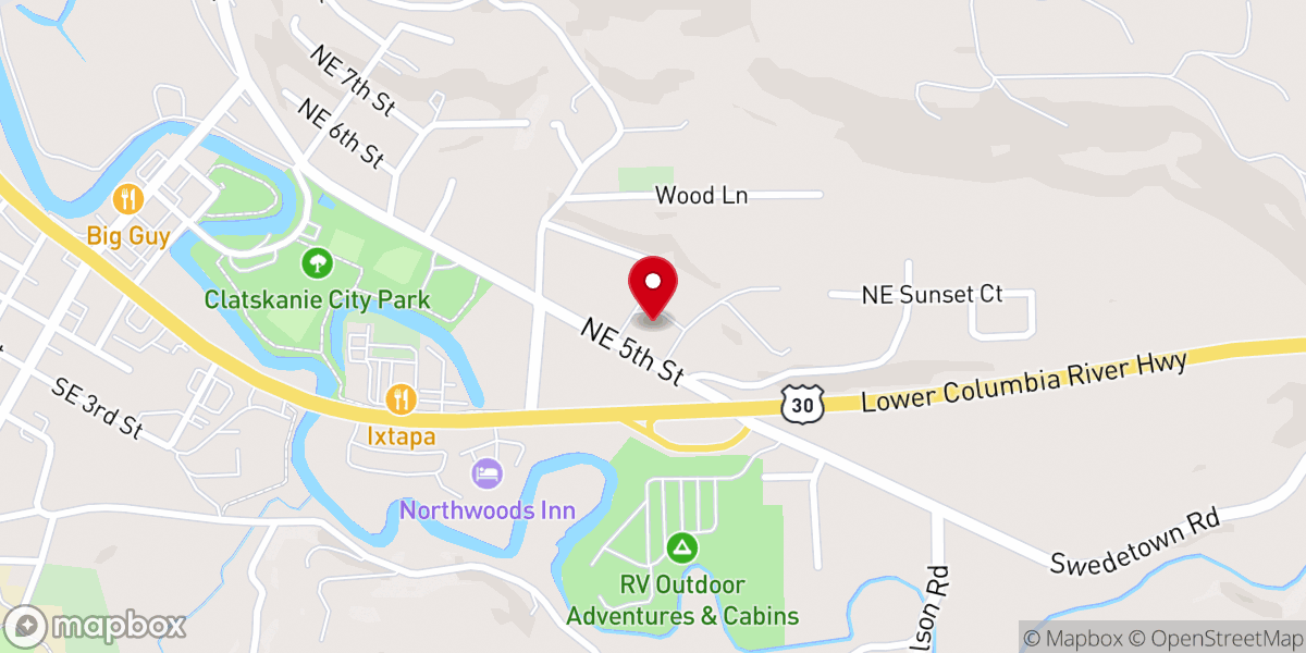 Map showing location of Faith Lutheran Church