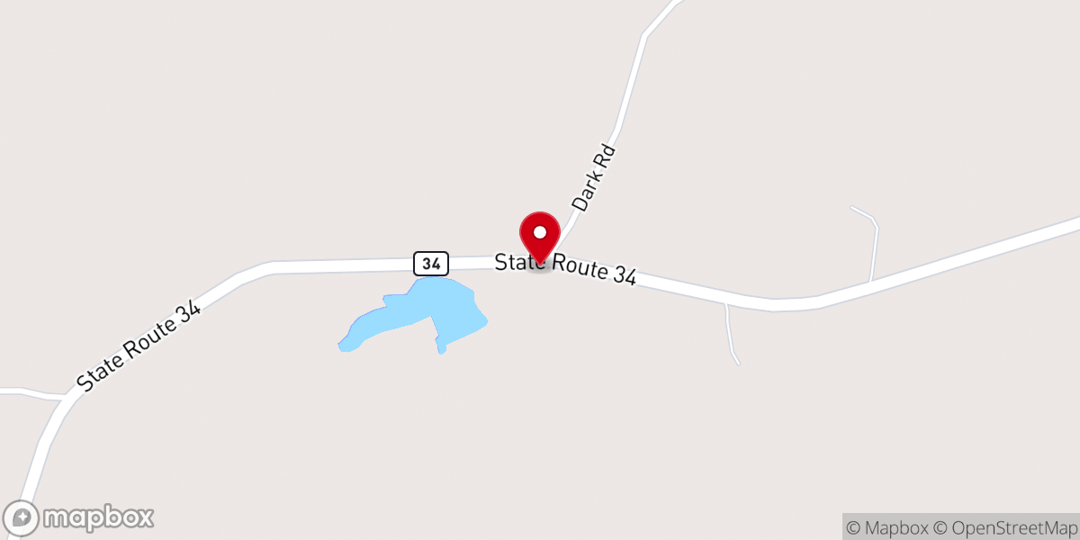 Map showing location of Harmony Grove Baptist Church (est. 1854)