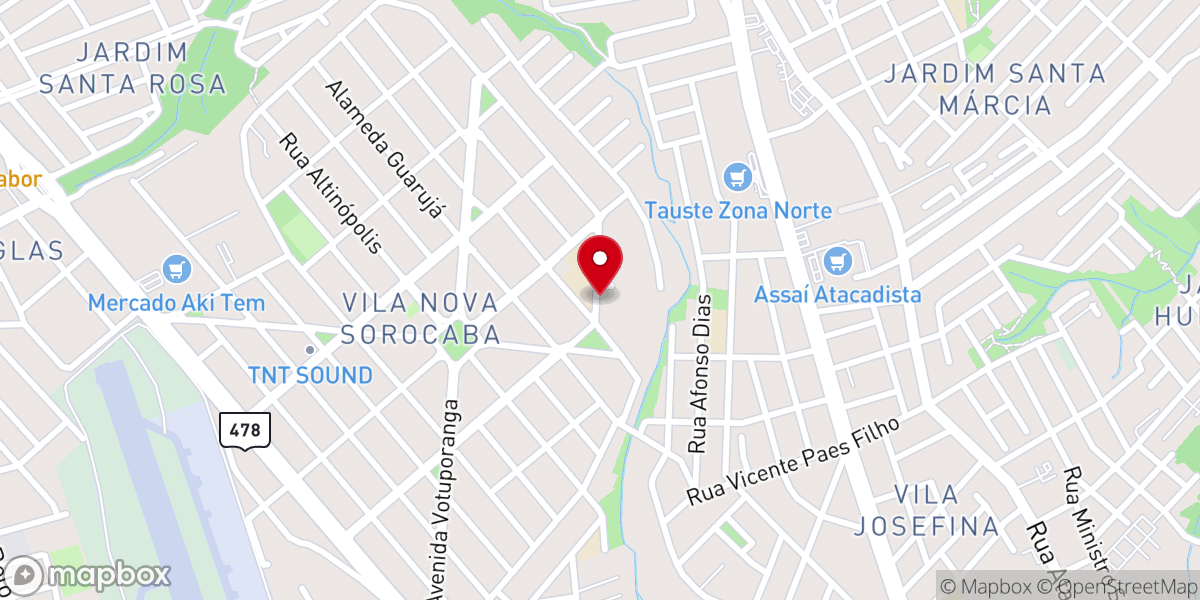 Map showing location of Assembleia de Deus Madureira Nova Sorocaba