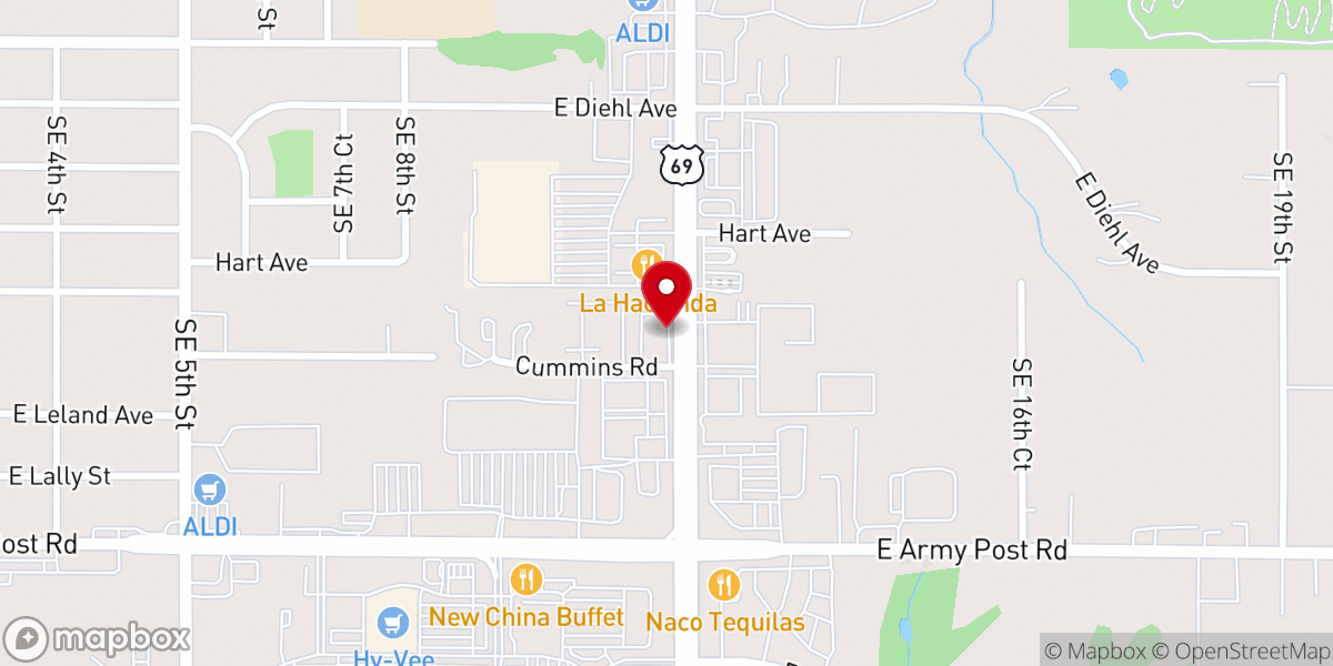 Map showing location of Abundant Life Community Church