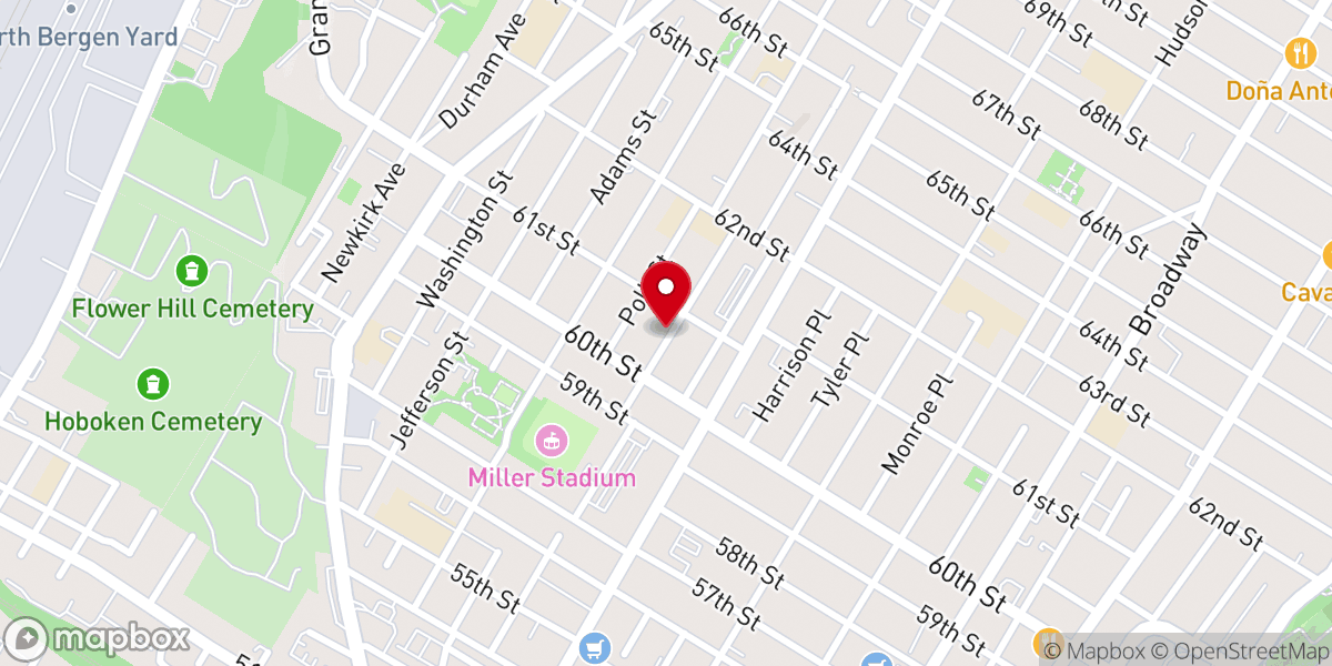 Map showing location of Gethsemane Baptist Church