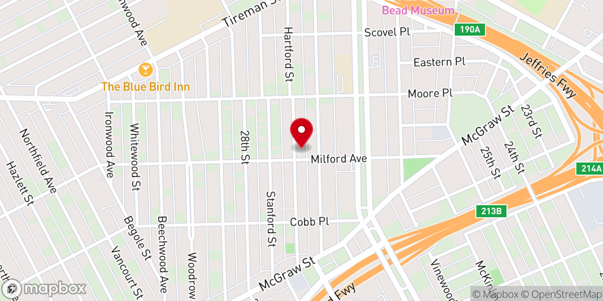 Map showing location of New Ebenezer Baptist Church