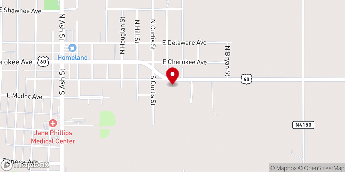 Map showing location of Nowata Seventh-day Adventist Church