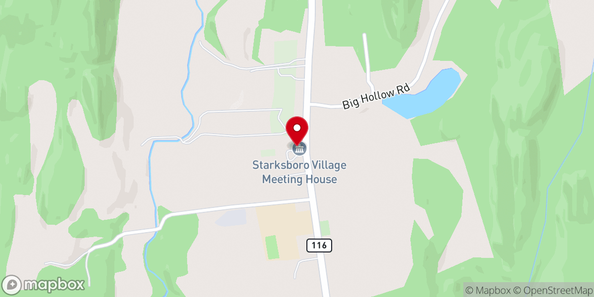 Map showing location of Starksboro Village Meeting House