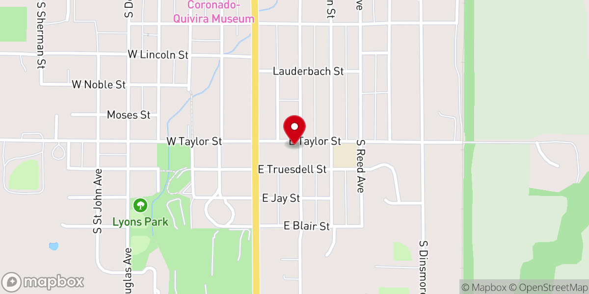 Map showing location of AFT Church in Lyons
