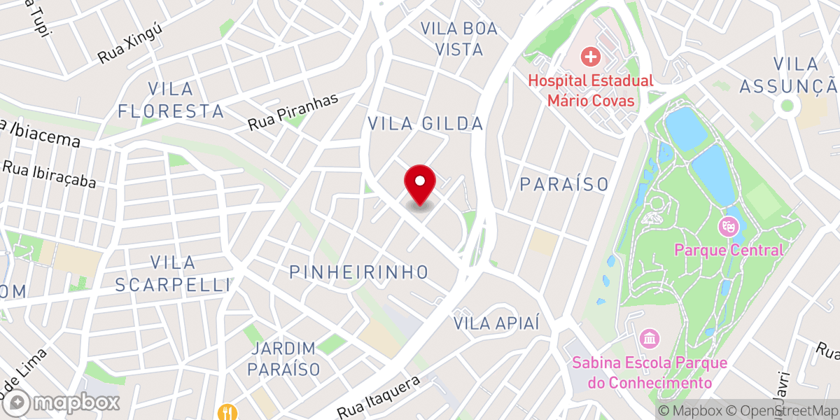 Map showing location of Igreja Videira Santo André