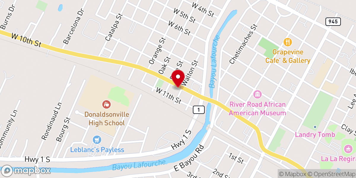 Map showing location of Leader's Fried Chicken