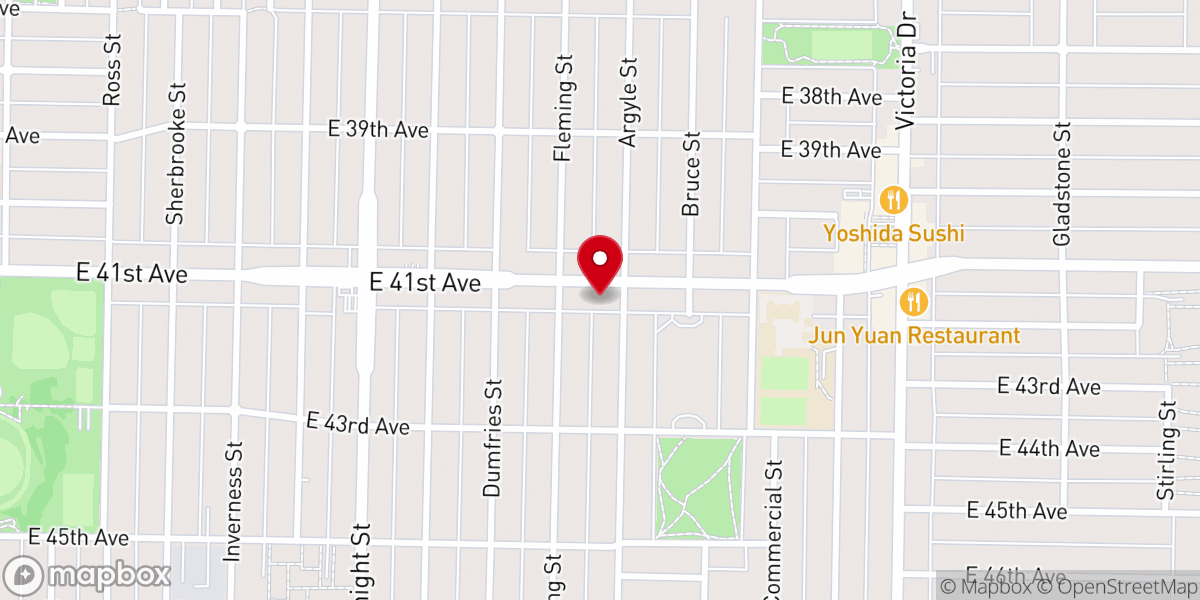 Map showing location of Chinese Tabernacle Baptist Church