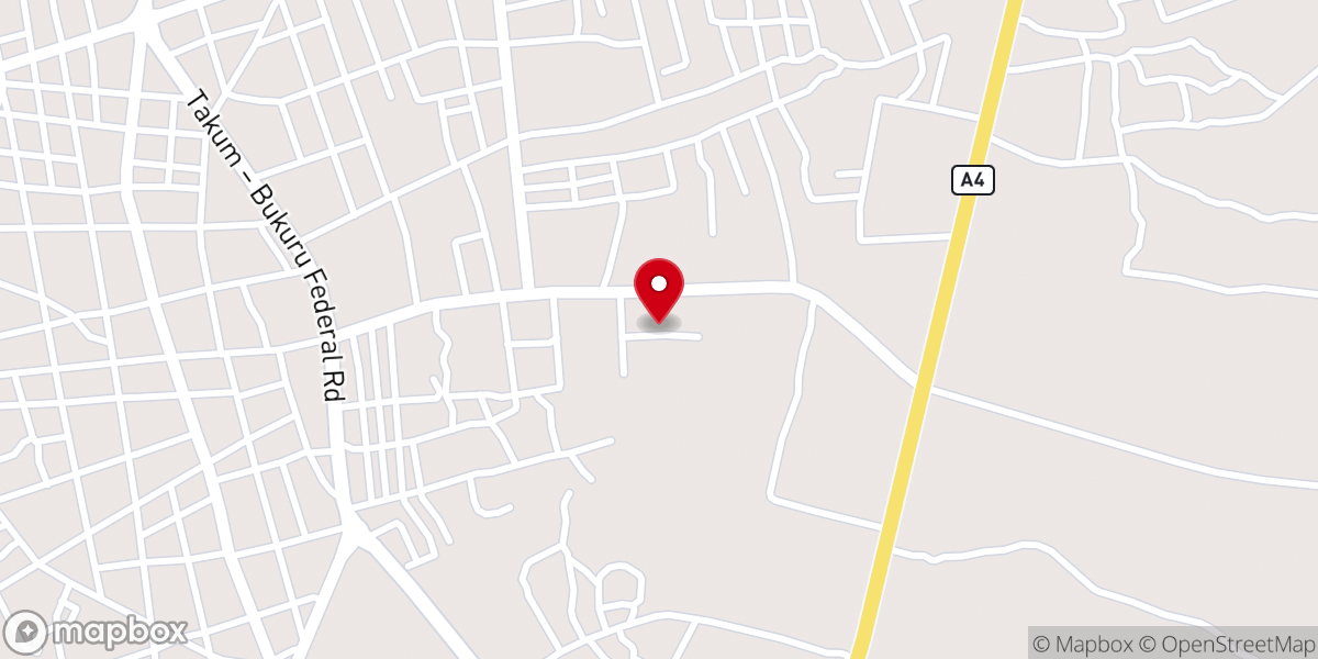 Map showing location of ECWA Bishara 1 Wukari