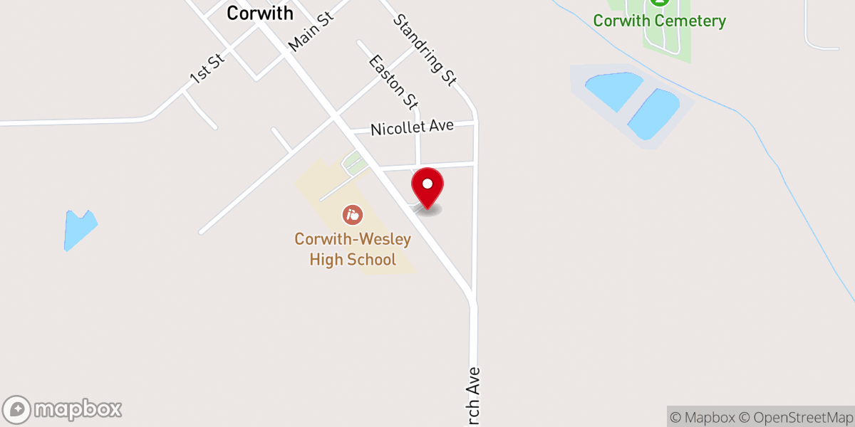 Map showing location of St John Lutheran Church