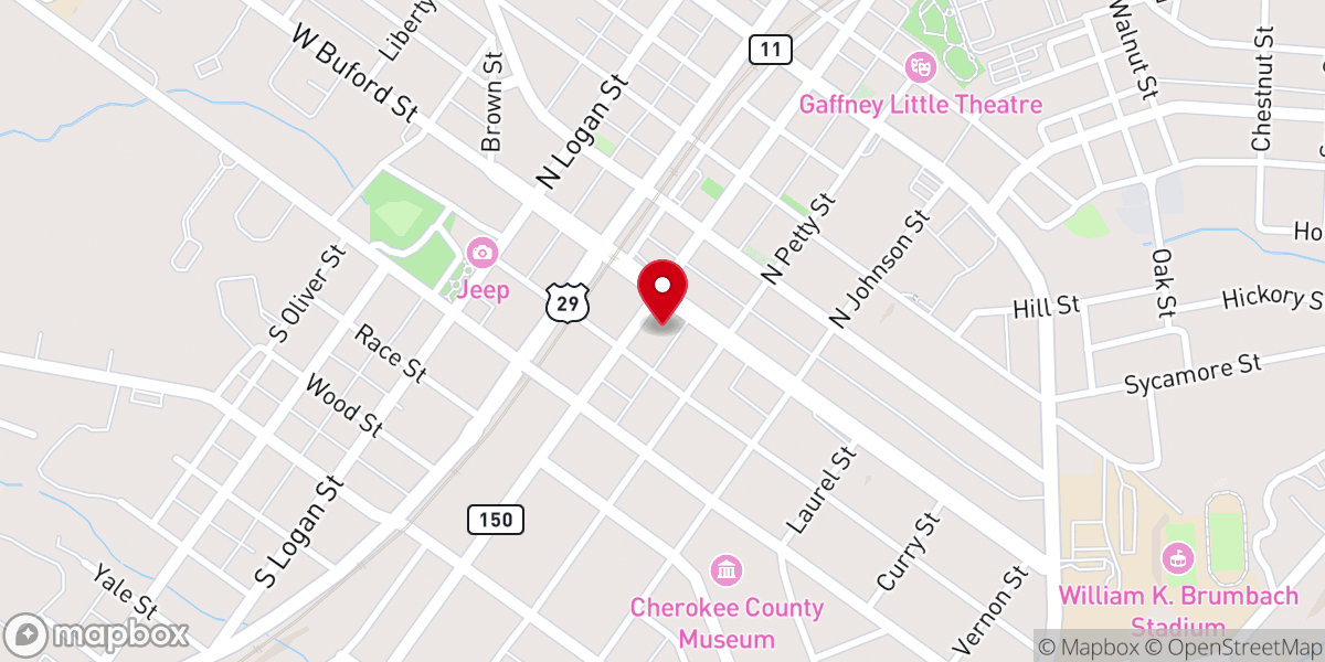 Map showing location of Limestone Presbyterian Church