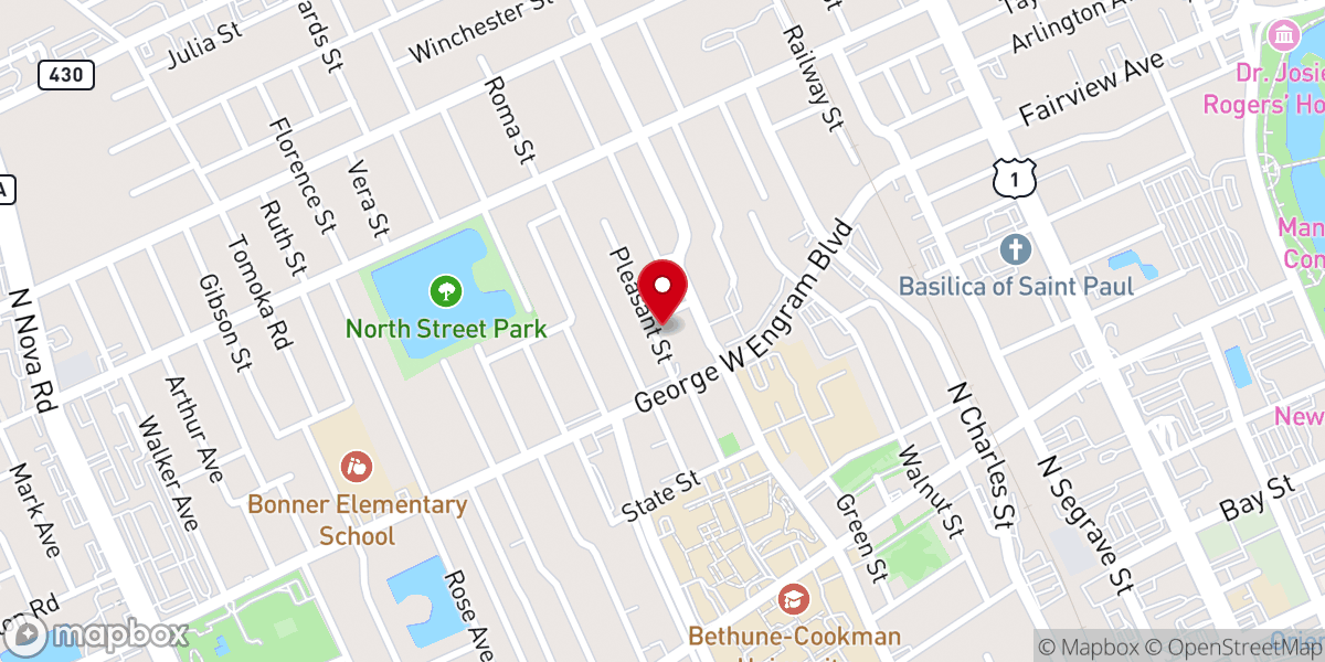 Map showing location of New Hope Missionary Baptist