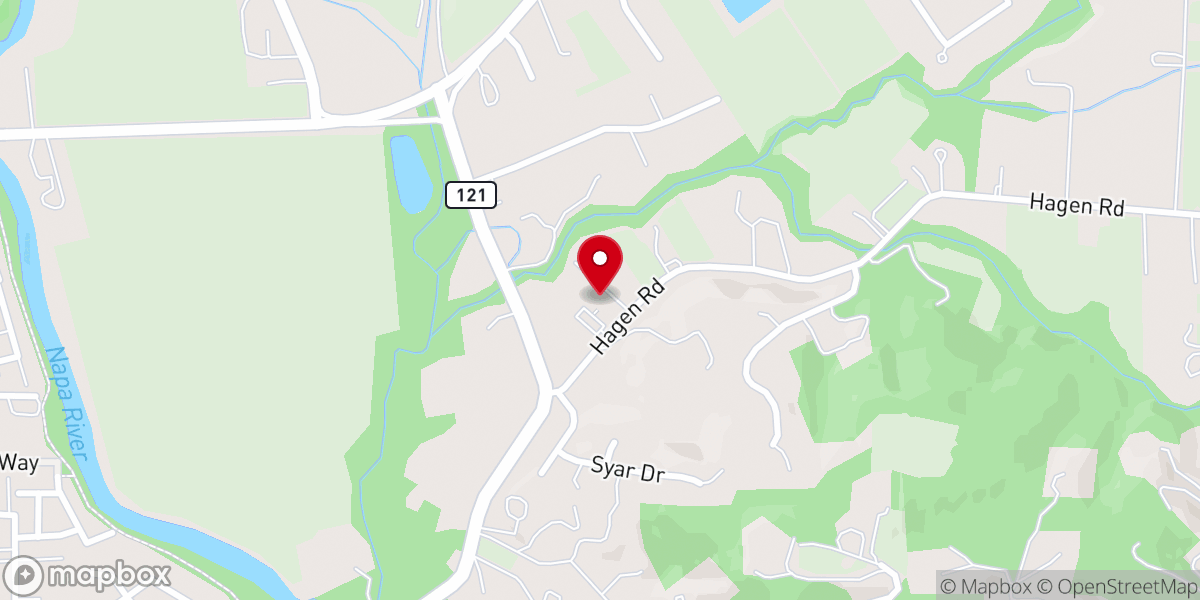 Map showing location of Creekside Church Napa