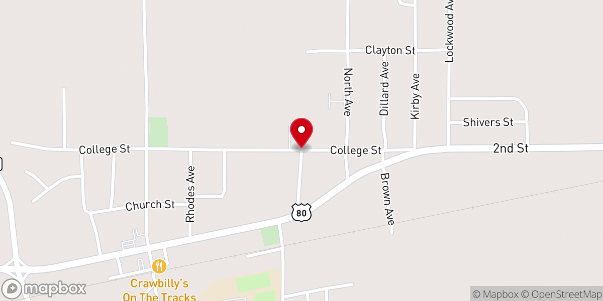 Map showing location of Mt Carmel Baptist Church