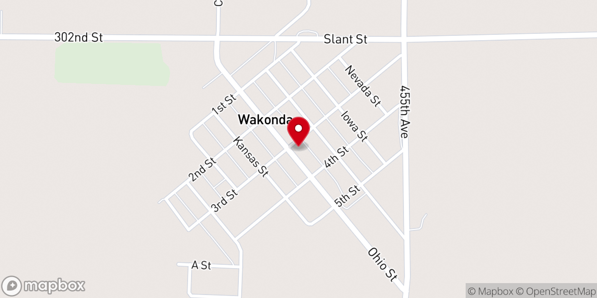 Map showing location of Bethel Baptist Church
