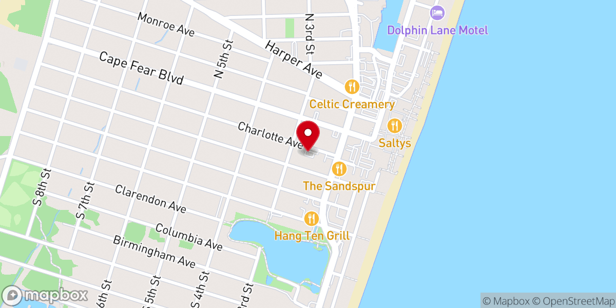 Map showing location of Lifepoint Church Carolina Beach