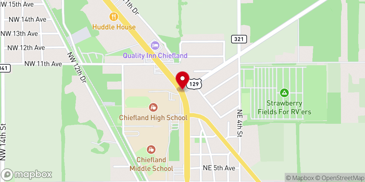 Map showing location of Cornerstone Baptist Church