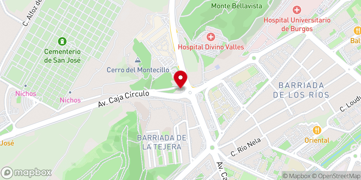 Map showing location of Iglesia Evangélica Días de Gloria