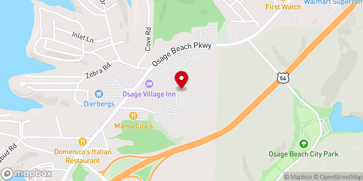 Map showing location of Osage Beach Outlet Marketplace