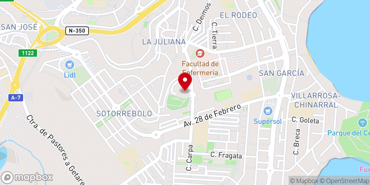 Map showing location of Hogar S José En Algeciras Hermanitas de los Ancianos Desamparados Provincia S Rafael