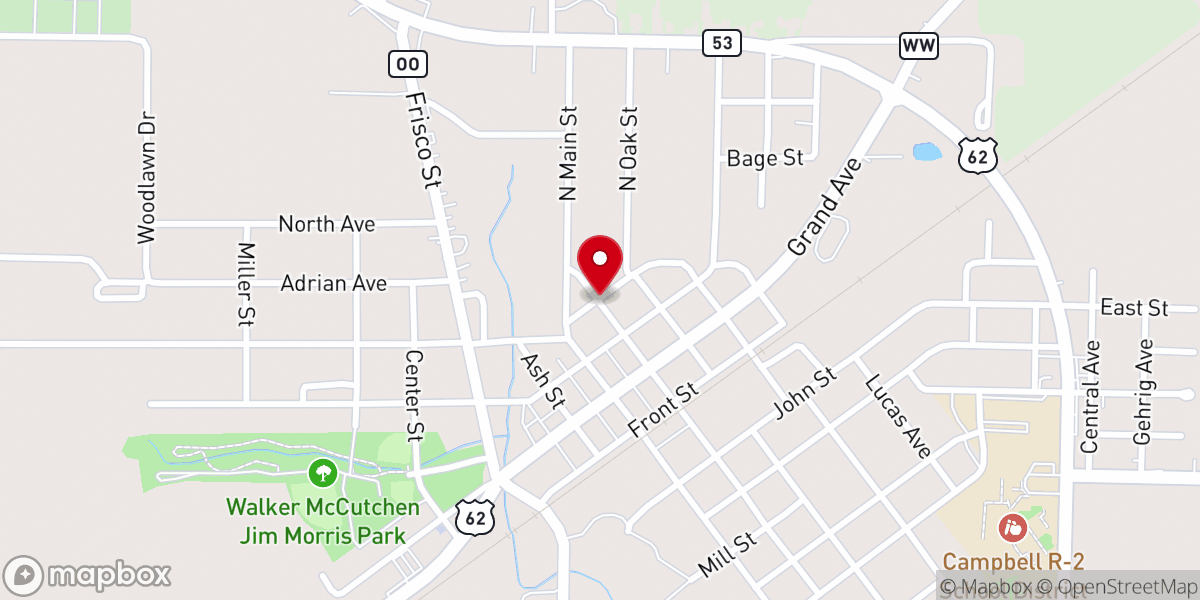Map showing location of Campbell Church of Christ