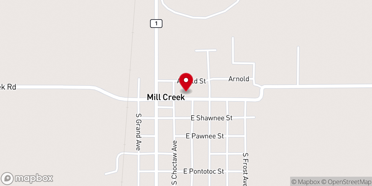 Map showing location of Mill Creek Community Center