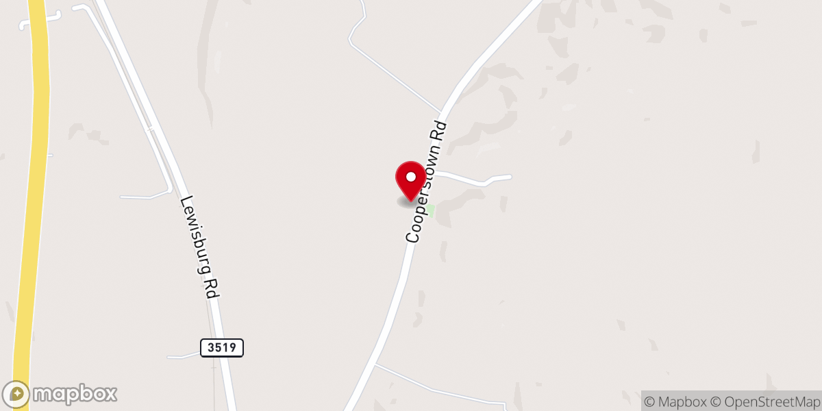 Map showing location of Kedron Church