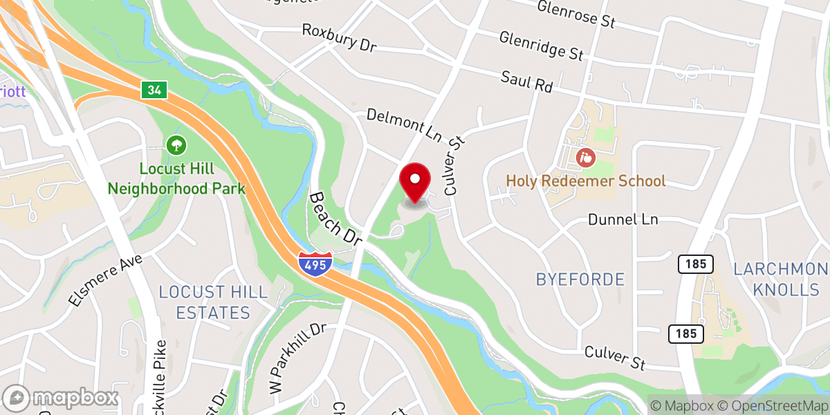 Map showing location of Cedar Lane Unitarian Universalist Congregation