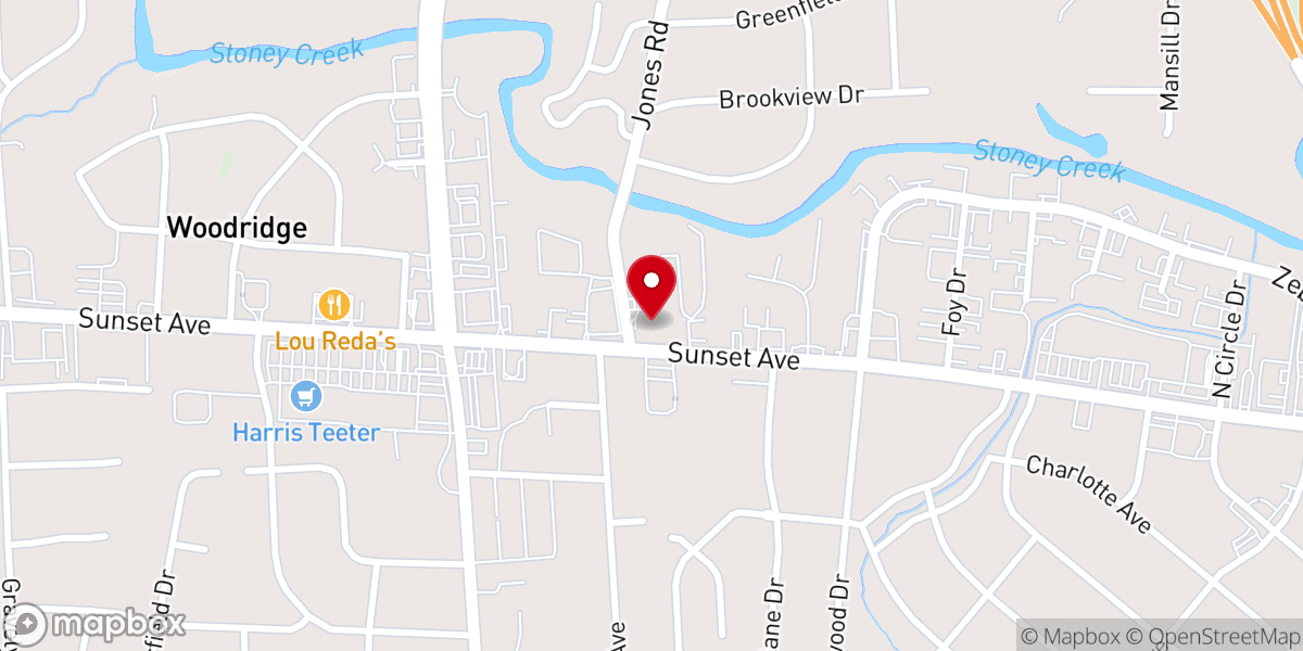 Map showing location of Westview Baptist Church