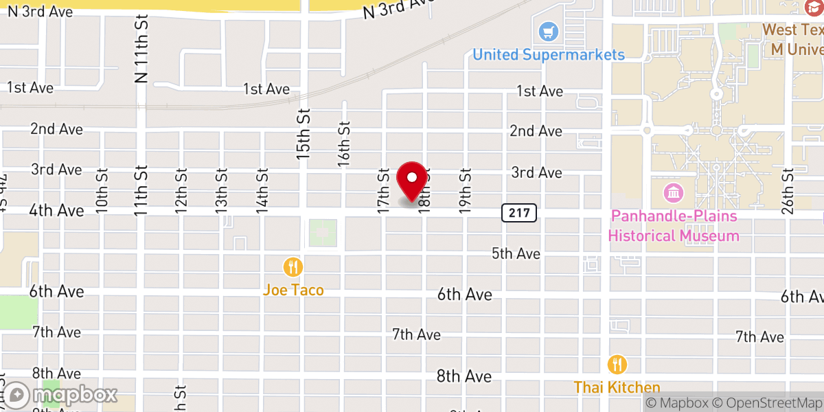Map showing location of First Baptist Church Canyon