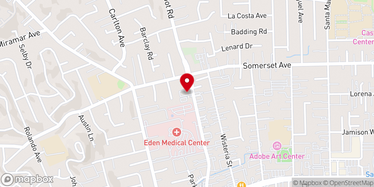 Map showing location of Iglesia de Cristo Ministerios Ebenezer Padre Eterno Castro Valley California