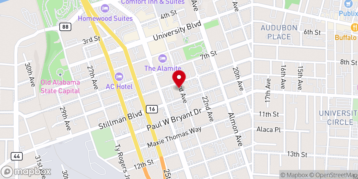 Map showing location of Tuscaloosa County Baptist Association
