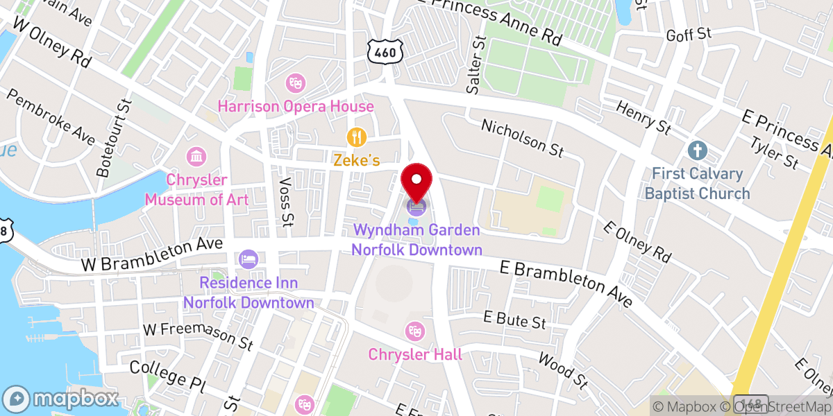 Map showing location of Port City Church Norfolk
