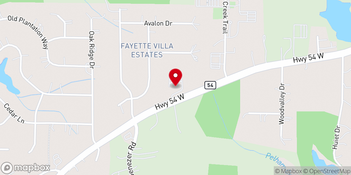 Map showing location of Fayette Family Church