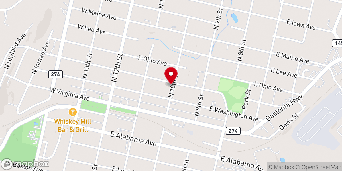 Map showing location of Shepherd's Grove Holiness Church
