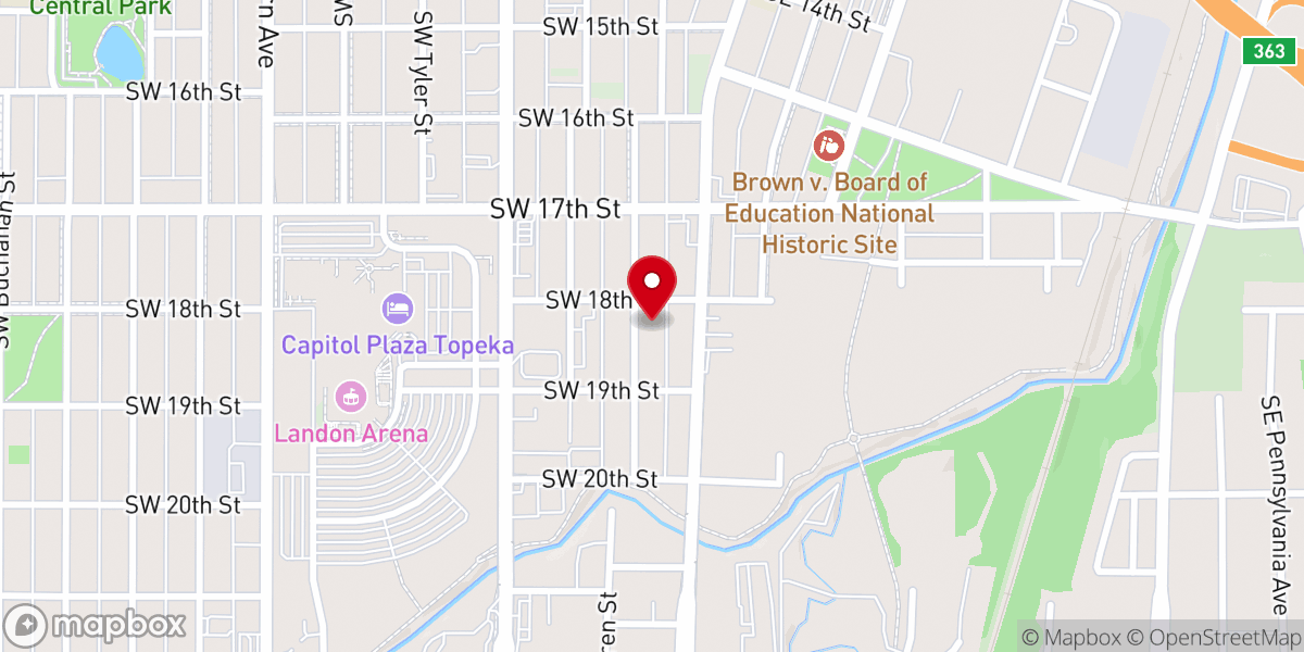 Map showing location of Open Arms Outreach Ministry